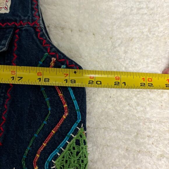 Vintage Hippie Denim Patchwork Vest Large - Picture 4 of 6